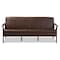 Baxton Studio Bianca Walnut Wood Dark Brown Distressed Faux Leather 3-Seater Sofa 140-7546 - alternate 5